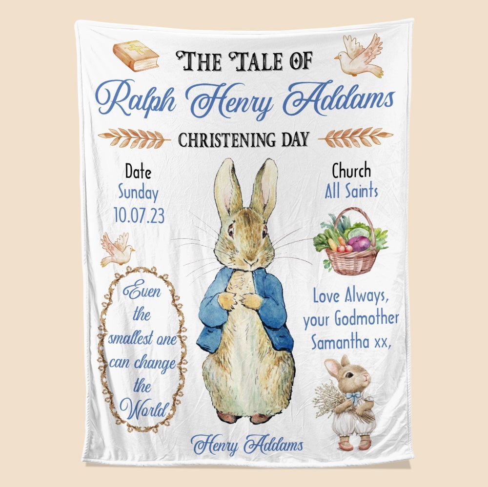 The Tale Of Baby Christening Day - Personalized Blanket - Giftago