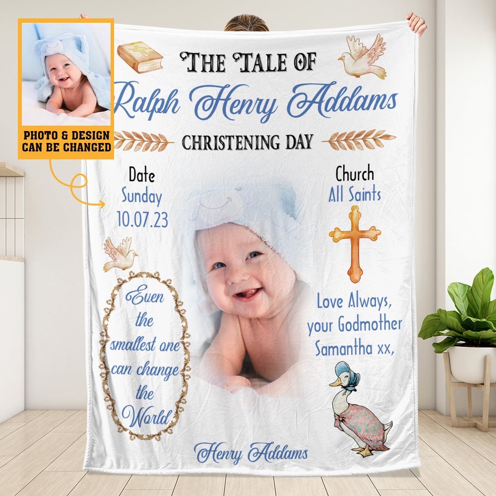 The Tale Of Baby Christening Day - Personalized Blanket - Giftago