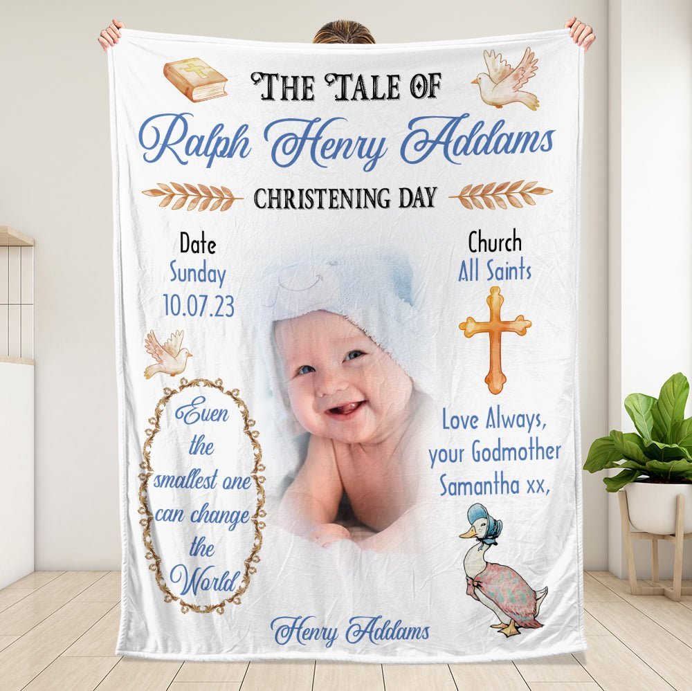 The Tale Of Baby Christening Day - Personalized Blanket - Giftago
