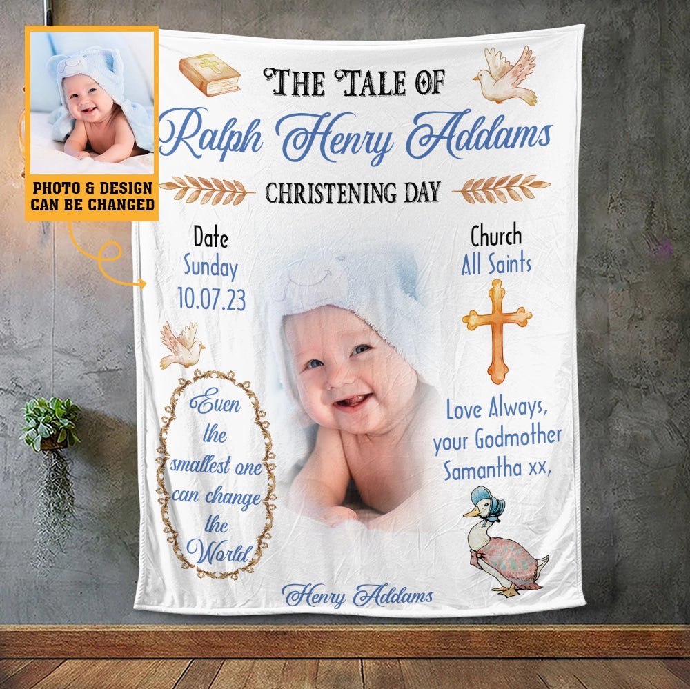 The Tale Of Baby Christening Day - Personalized Blanket - Giftago
