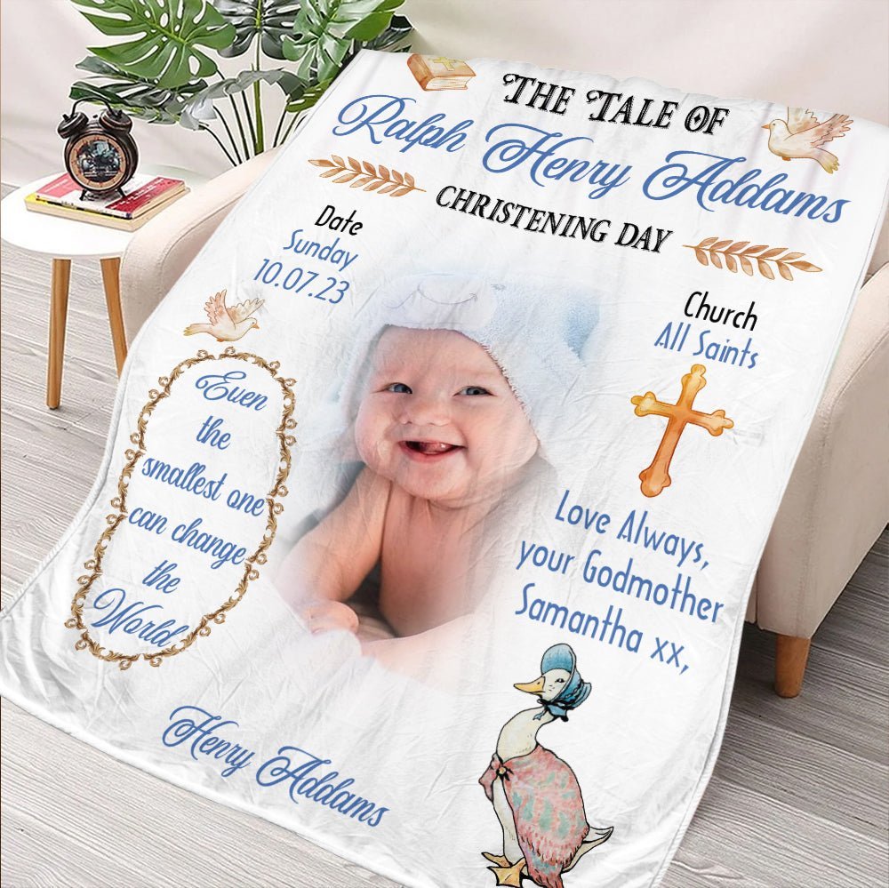 The Tale Of Baby Christening Day - Personalized Blanket - Giftago