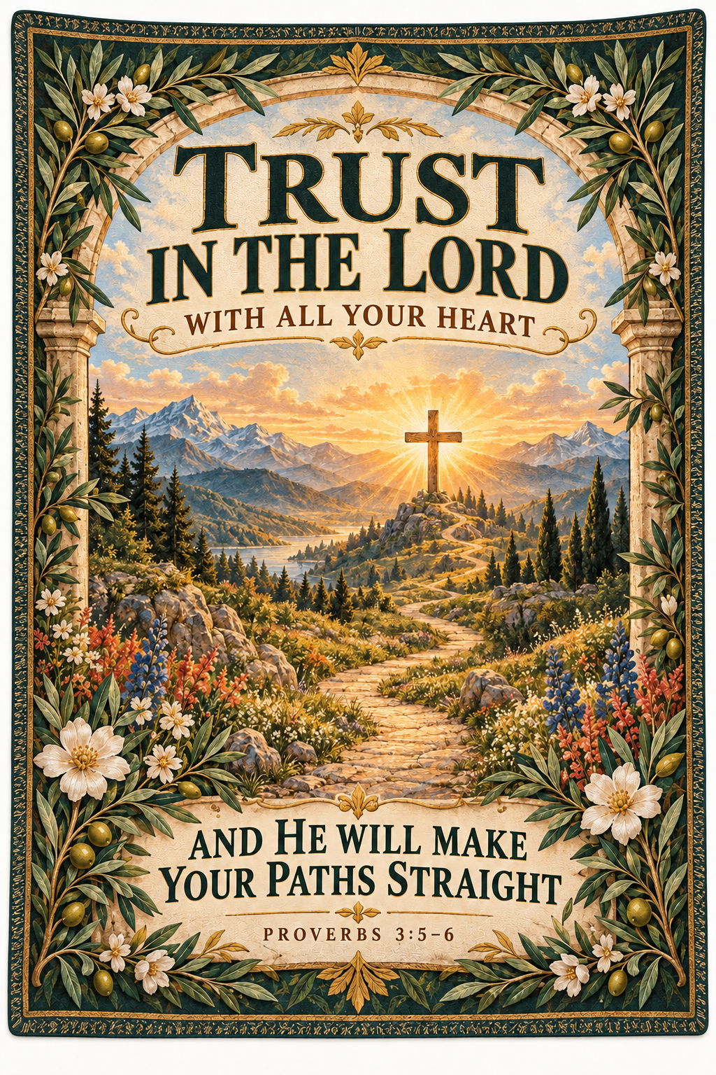 Trust in the Lord – Proverbs 3:5–6 Christian Blanket