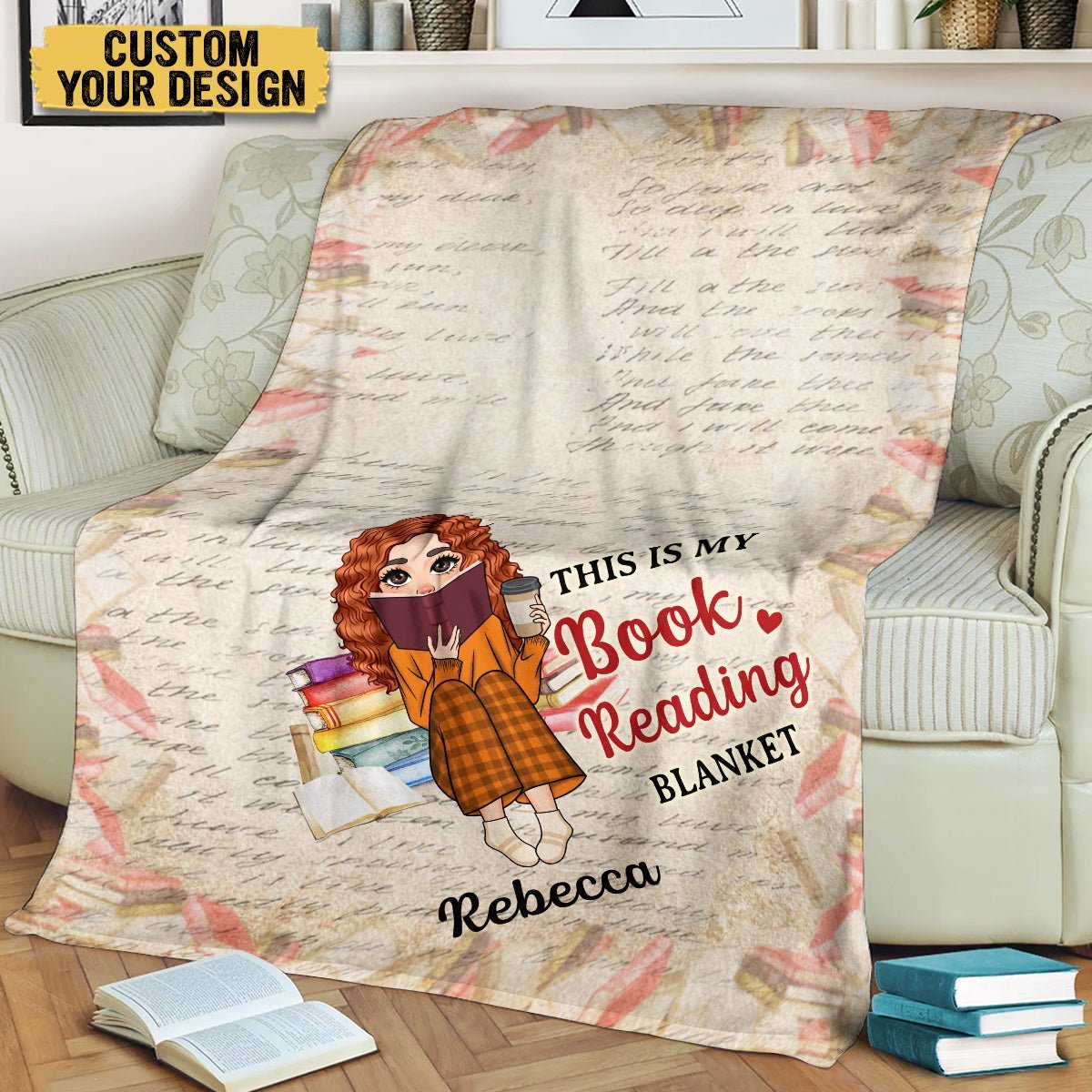 This Is My Book Reading Blanket - Personalized Blanket - Thoughtful Gift For Birthday, Christmas - Giftago