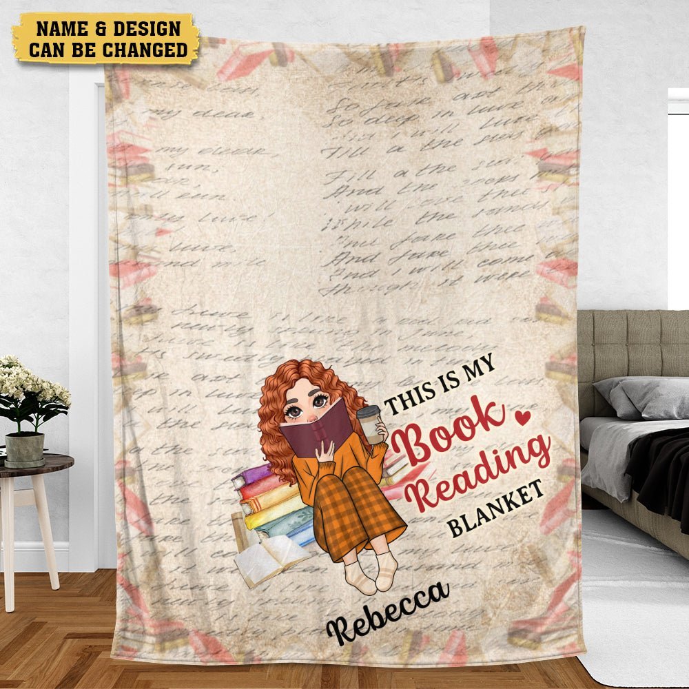 This Is My Book Reading Blanket - Personalized Blanket - Thoughtful Gift For Birthday, Christmas - Giftago