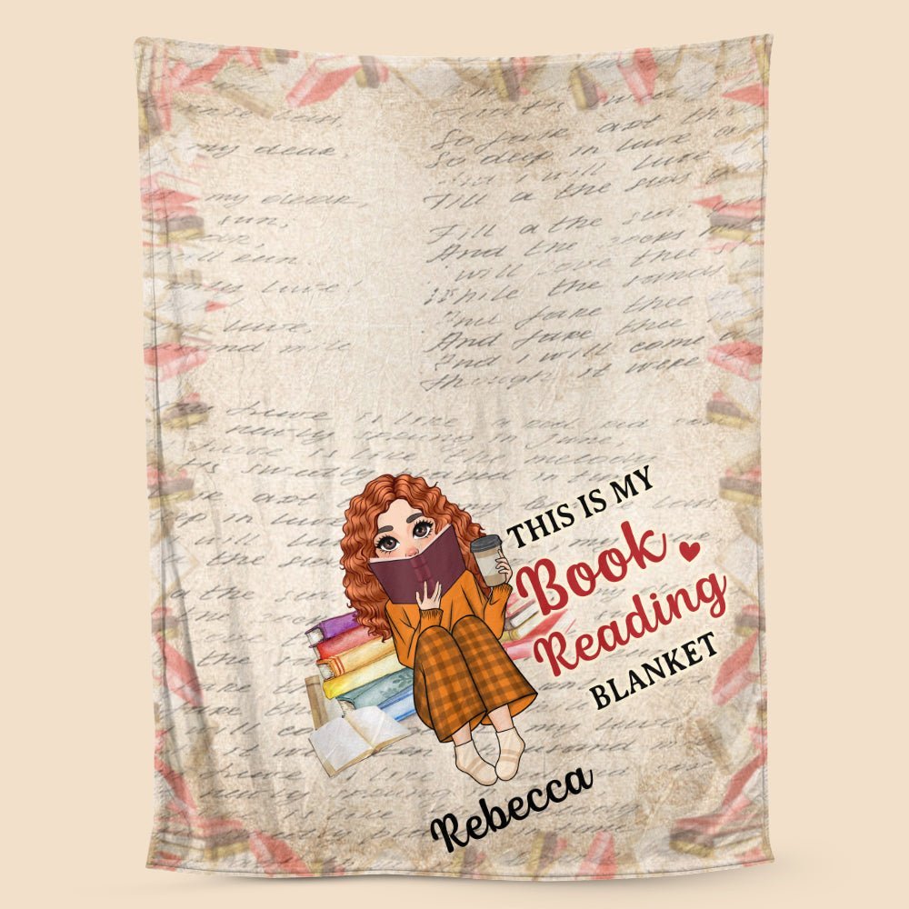 This Is My Book Reading Blanket - Personalized Blanket - Thoughtful Gift For Birthday, Christmas - Giftago