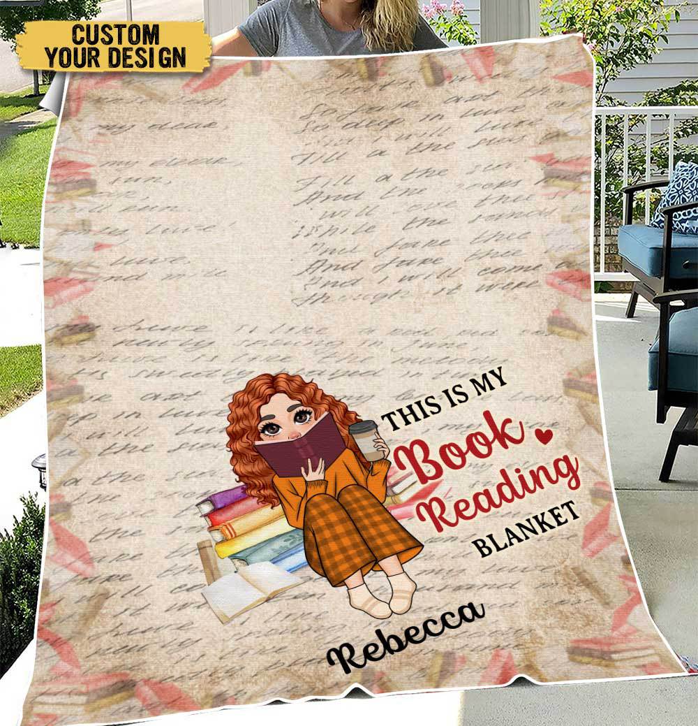 This Is My Book Reading Blanket - Personalized Blanket - Thoughtful Gift For Birthday, Christmas - Giftago