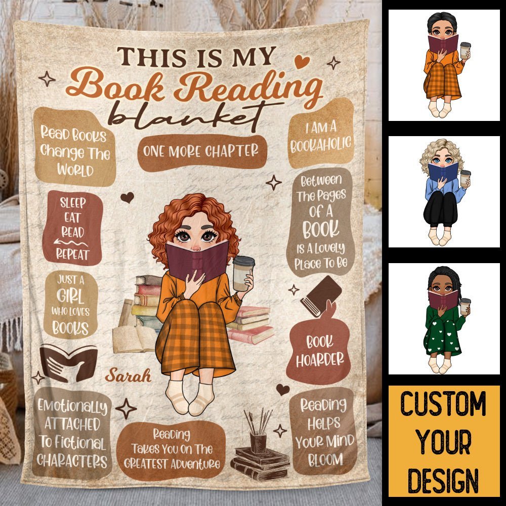 This Is My Book Reading Blanket (Version 2) - Personalized Blanket - Thoughtful Gift For Birthday, Christmas - Giftago