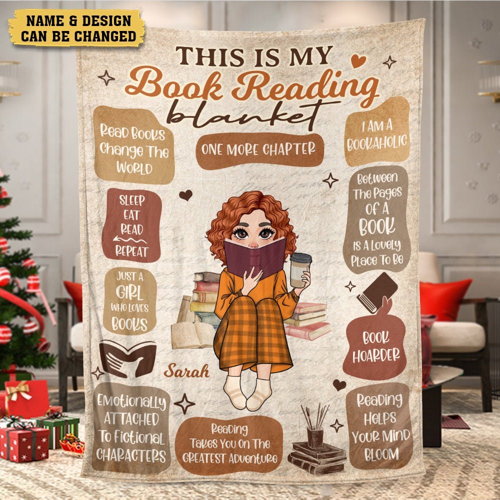 This Is My Book Reading Blanket (Version 2) - Personalized Blanket - Thoughtful Gift For Birthday, Christmas - Giftago