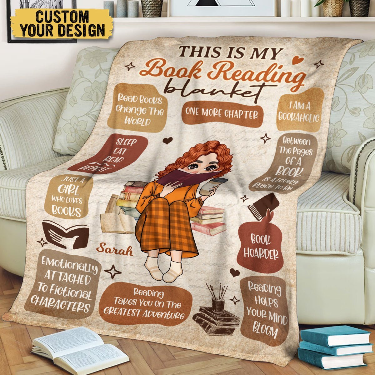 This Is My Book Reading Blanket (Version 2) - Personalized Blanket - Thoughtful Gift For Birthday, Christmas - Giftago