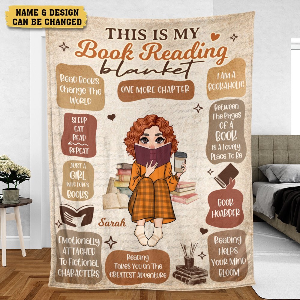 This Is My Book Reading Blanket (Version 2) - Personalized Blanket - Thoughtful Gift For Birthday, Christmas - Giftago