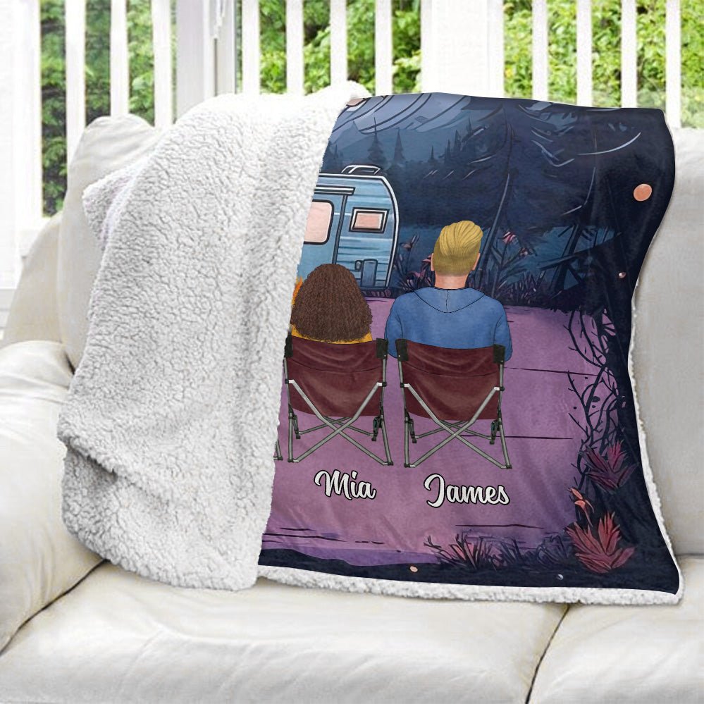 This Is Our Happy Place For Camping - Personalized Blanket