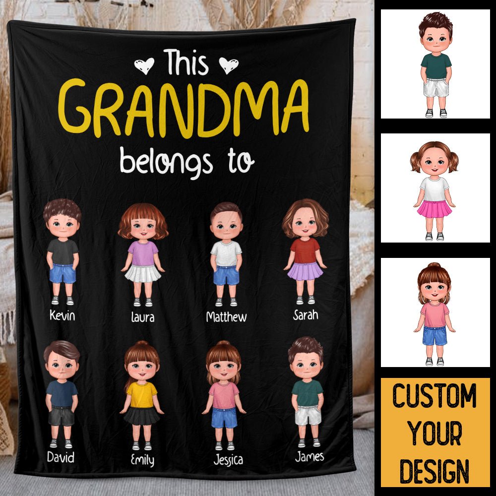 This Mommy Belongs To - Personalized Blanket - Best Gift For Mom, Dad, Grandma, Grandpa - Giftago