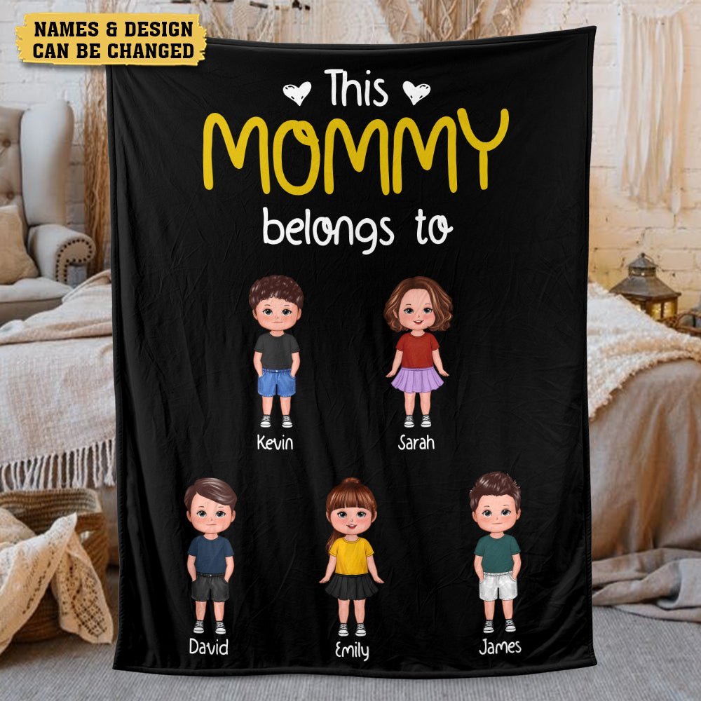This Mommy Belongs To - Personalized Blanket - Best Gift For Mom, Dad, Grandma, Grandpa - Giftago