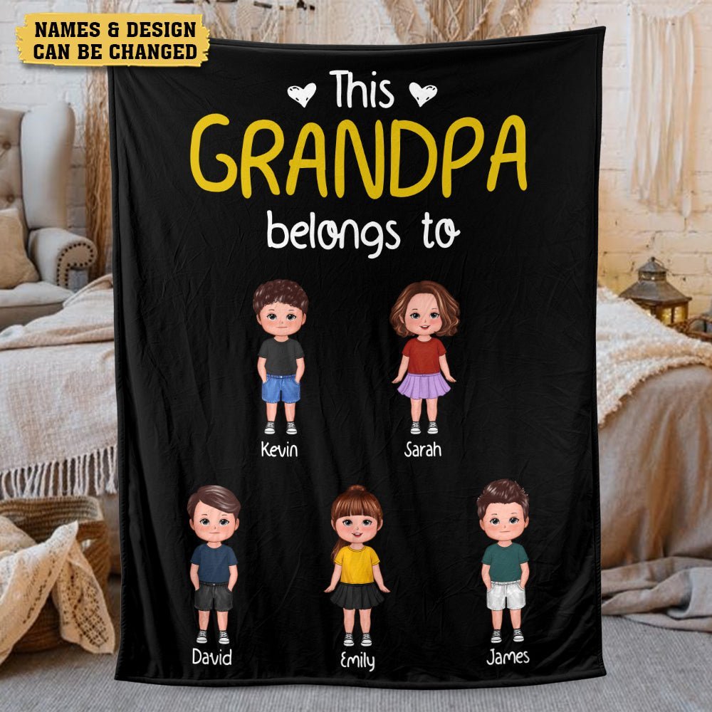 This Mommy Belongs To - Personalized Blanket - Best Gift For Mom, Dad, Grandma, Grandpa - Giftago