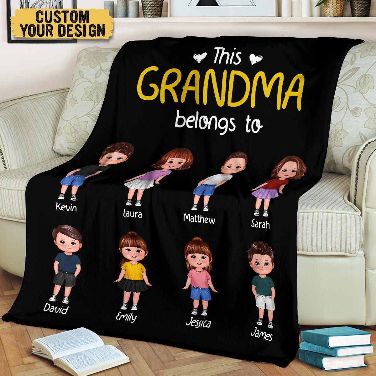 This Mommy Belongs To - Personalized Blanket - Best Gift For Mom, Dad, Grandma, Grandpa - Giftago