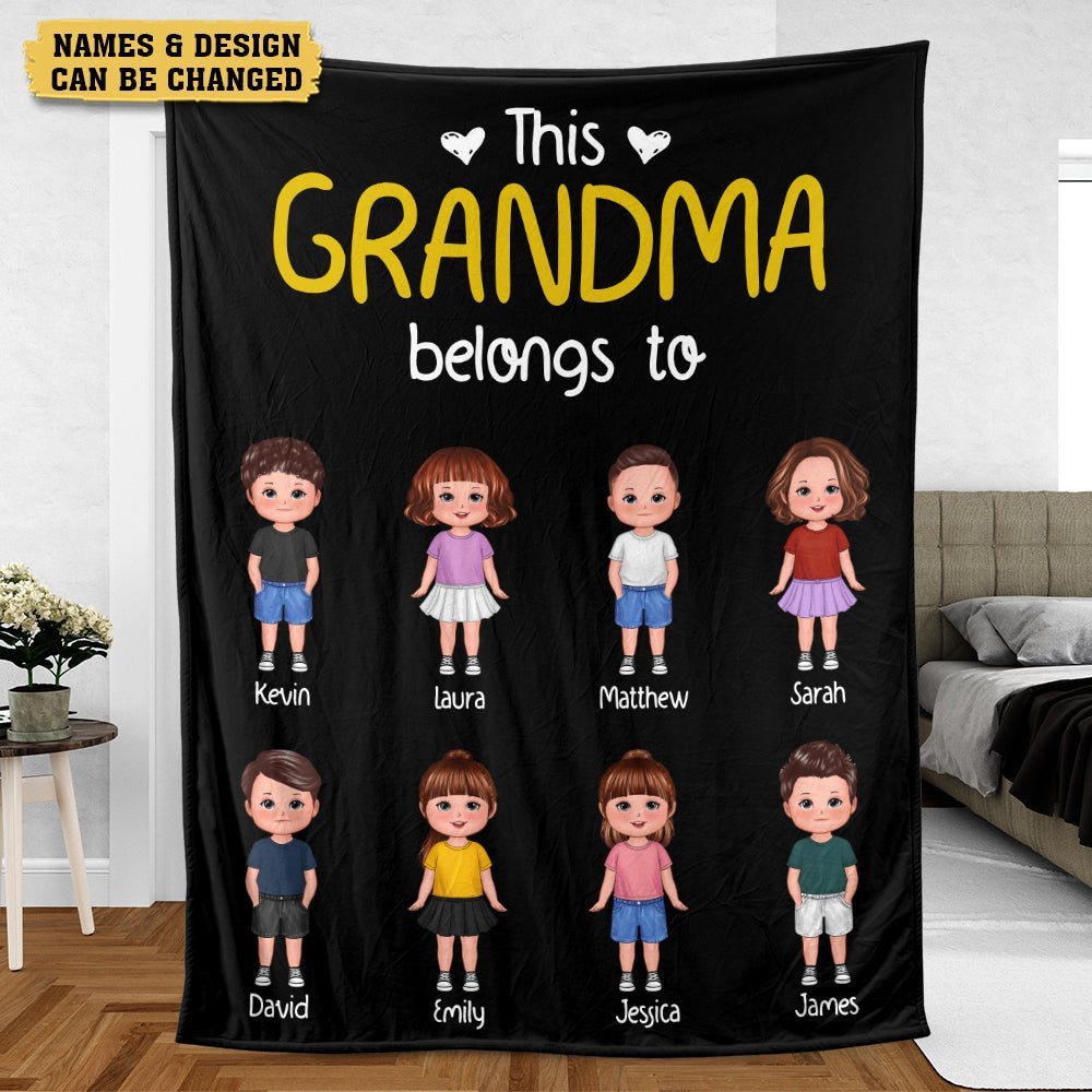 This Mommy Belongs To - Personalized Blanket - Best Gift For Mom, Dad, Grandma, Grandpa - Giftago