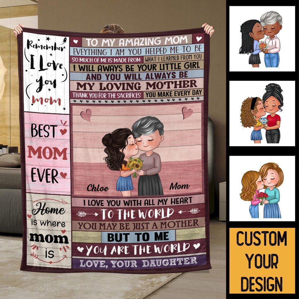 To My Amazing Mom - Personalized Blanket - Best Gift For Mom, For Birthday - Giftago