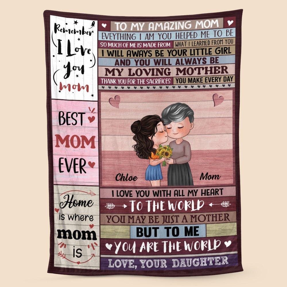 To My Amazing Mom - Personalized Blanket - Best Gift For Mom, For Birthday - Giftago