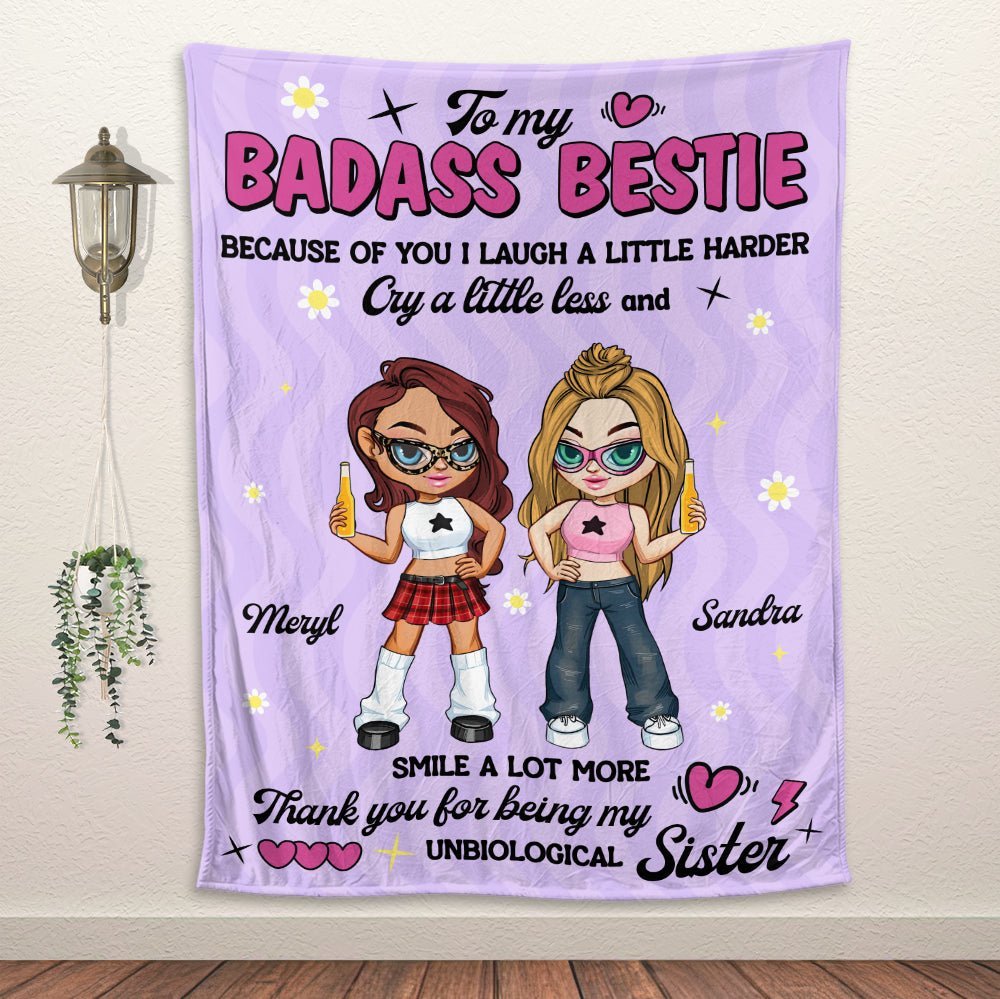 To My Badass Bestie Blanket - Personalized Blanket - Giftago