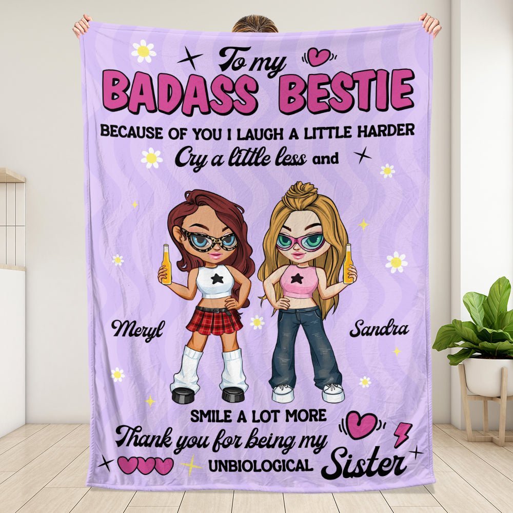 To My Badass Bestie Blanket - Personalized Blanket - Giftago