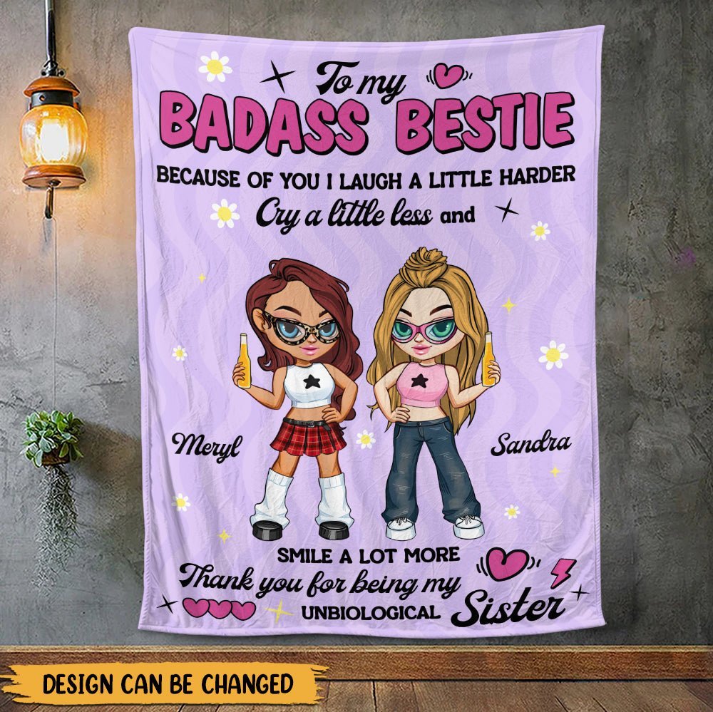 To My Badass Bestie Blanket - Personalized Blanket - Giftago