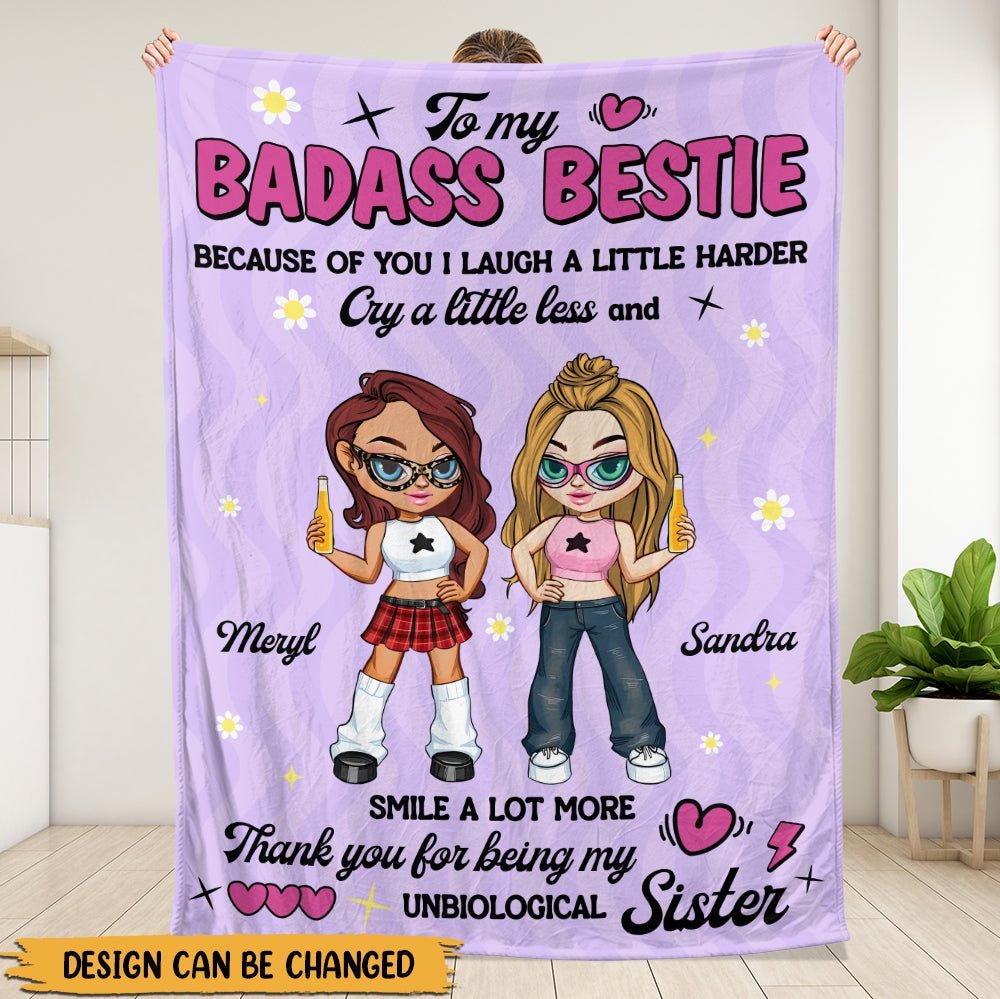 To My Badass Bestie Blanket - Personalized Blanket - Giftago