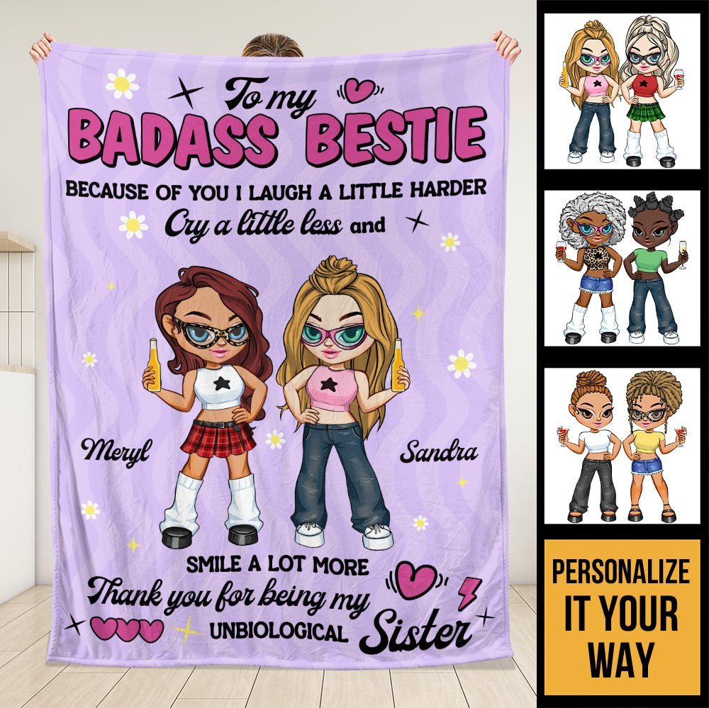 To My Badass Bestie Blanket - Personalized Blanket - Giftago