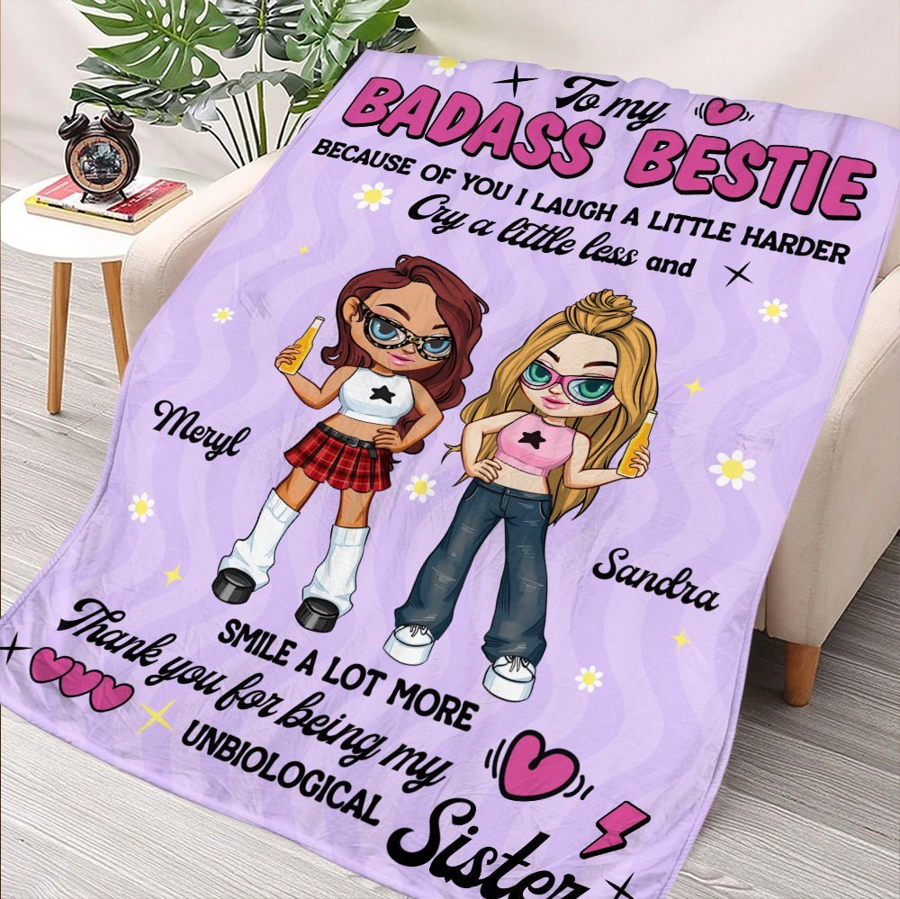 To My Badass Bestie Blanket - Personalized Blanket - Giftago