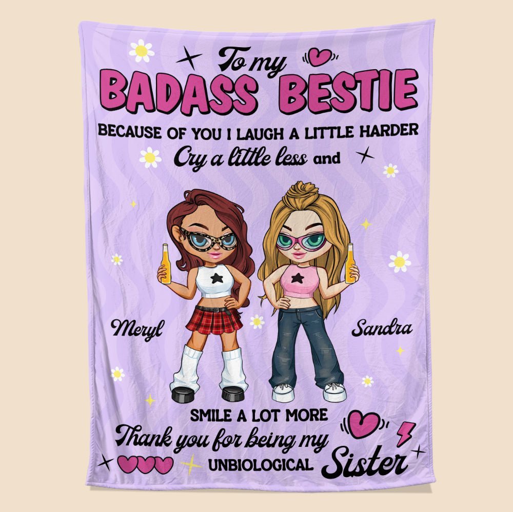 To My Badass Bestie Blanket - Personalized Blanket - Giftago