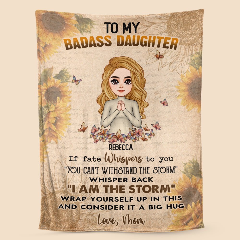 To My Badass Daughter/ Granddaughter - Personalized Blanket - Best Gift For Christmas, For Family - Giftago
