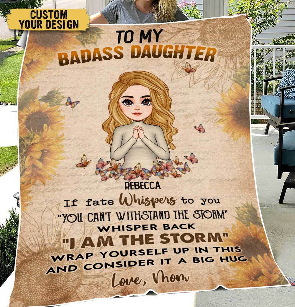 To My Badass Daughter/ Granddaughter - Personalized Blanket - Best Gift For Christmas, For Family - Giftago