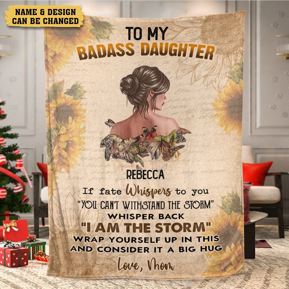 To My Badass Daughter - Personalized Blanket - Meaningful Gift For Birthday - Giftago