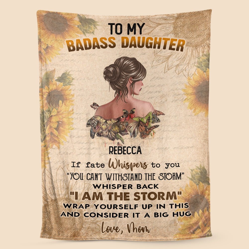 To My Badass Daughter - Personalized Blanket - Meaningful Gift For Birthday - Giftago