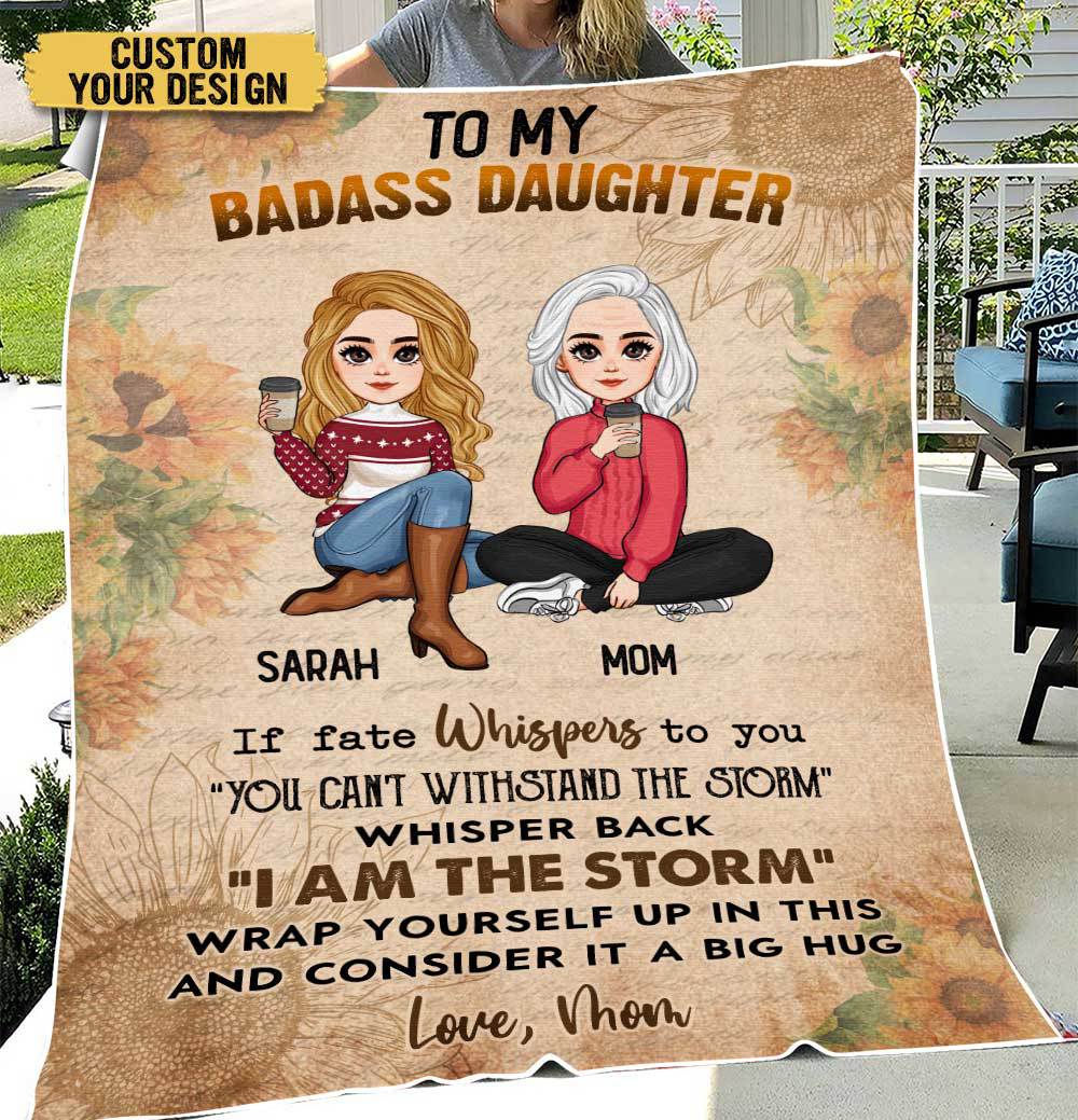 To My Badass Daughter/Granddaughter - Personalized Blanket - Best Gift For Daughter, Granddaughter - Giftago
