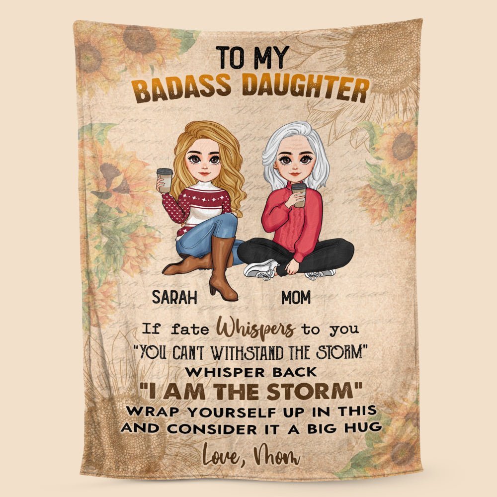 To My Badass Daughter/Granddaughter - Personalized Blanket - Best Gift For Daughter, Granddaughter - Giftago