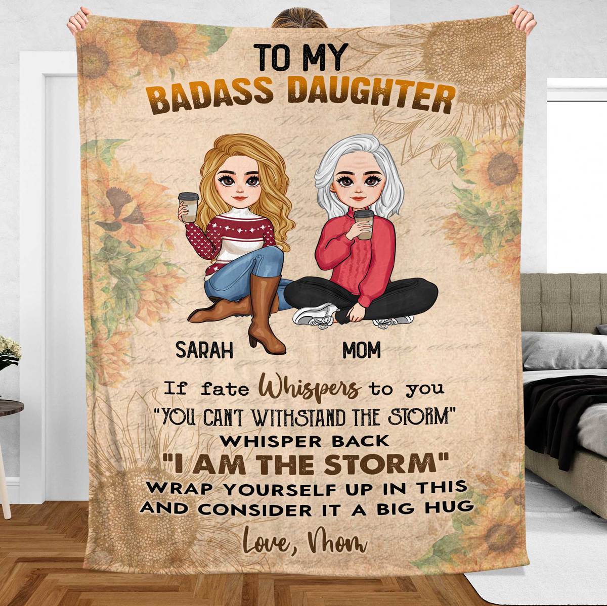 To My Badass Daughter/Granddaughter - Personalized Blanket - Best Gift For Daughter, Granddaughter - Giftago