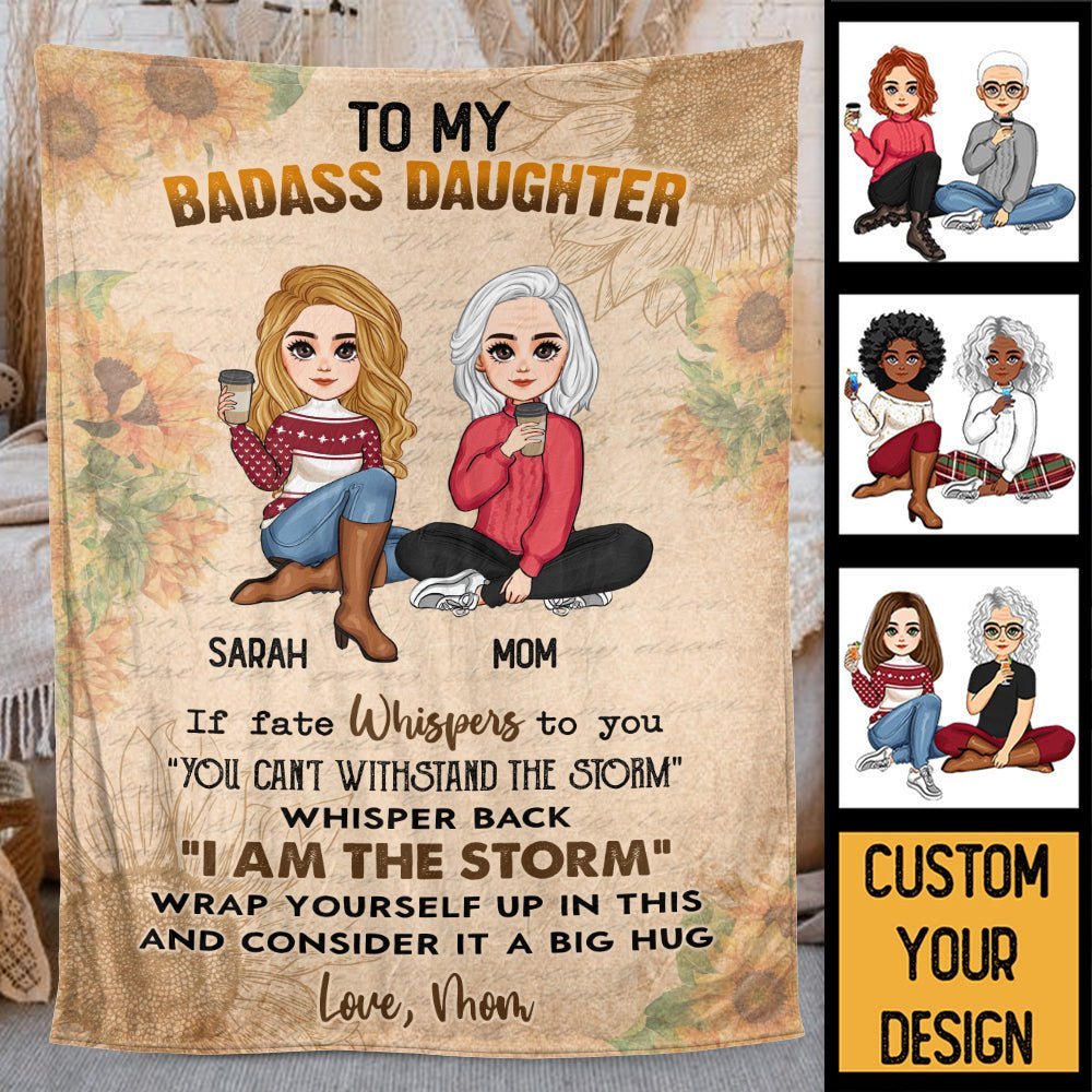 To My Badass Daughter/Granddaughter - Personalized Blanket - Best Gift For Daughter, Granddaughter - Giftago
