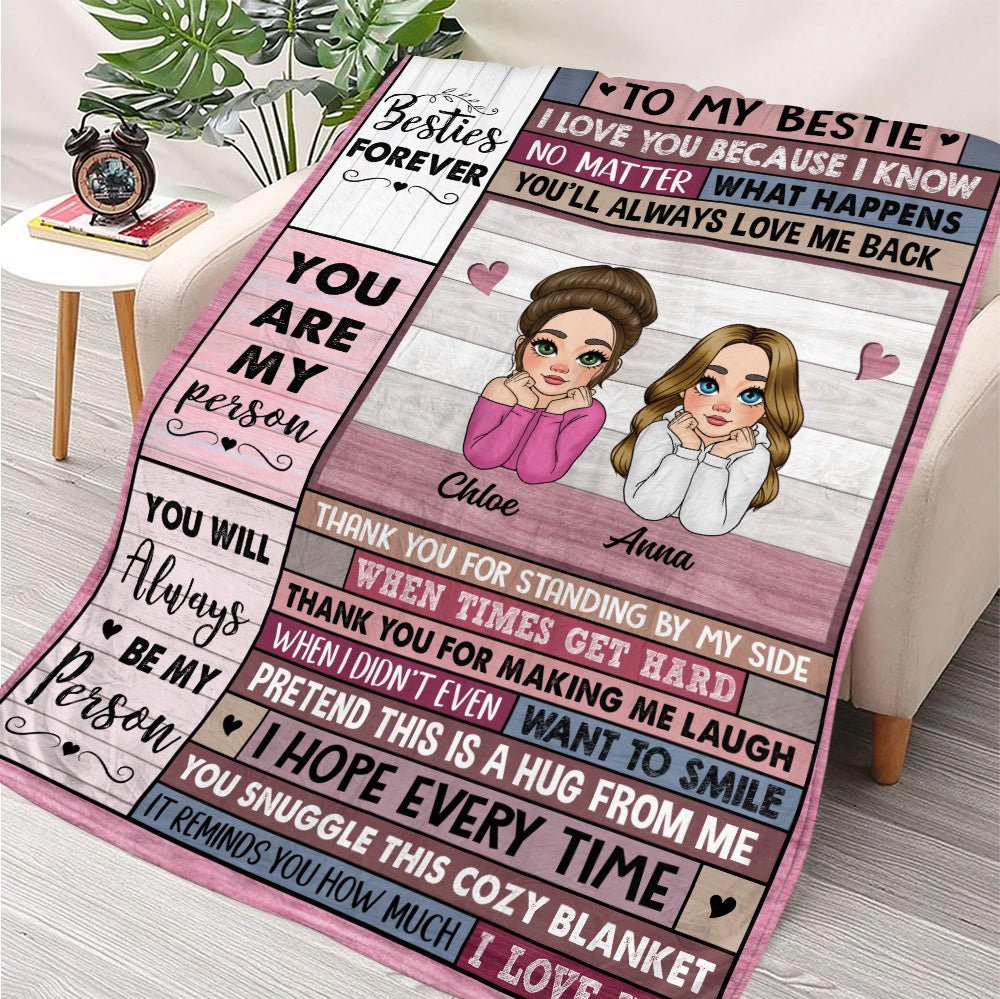 To My Bestie Blanket - Personalized Blanket
