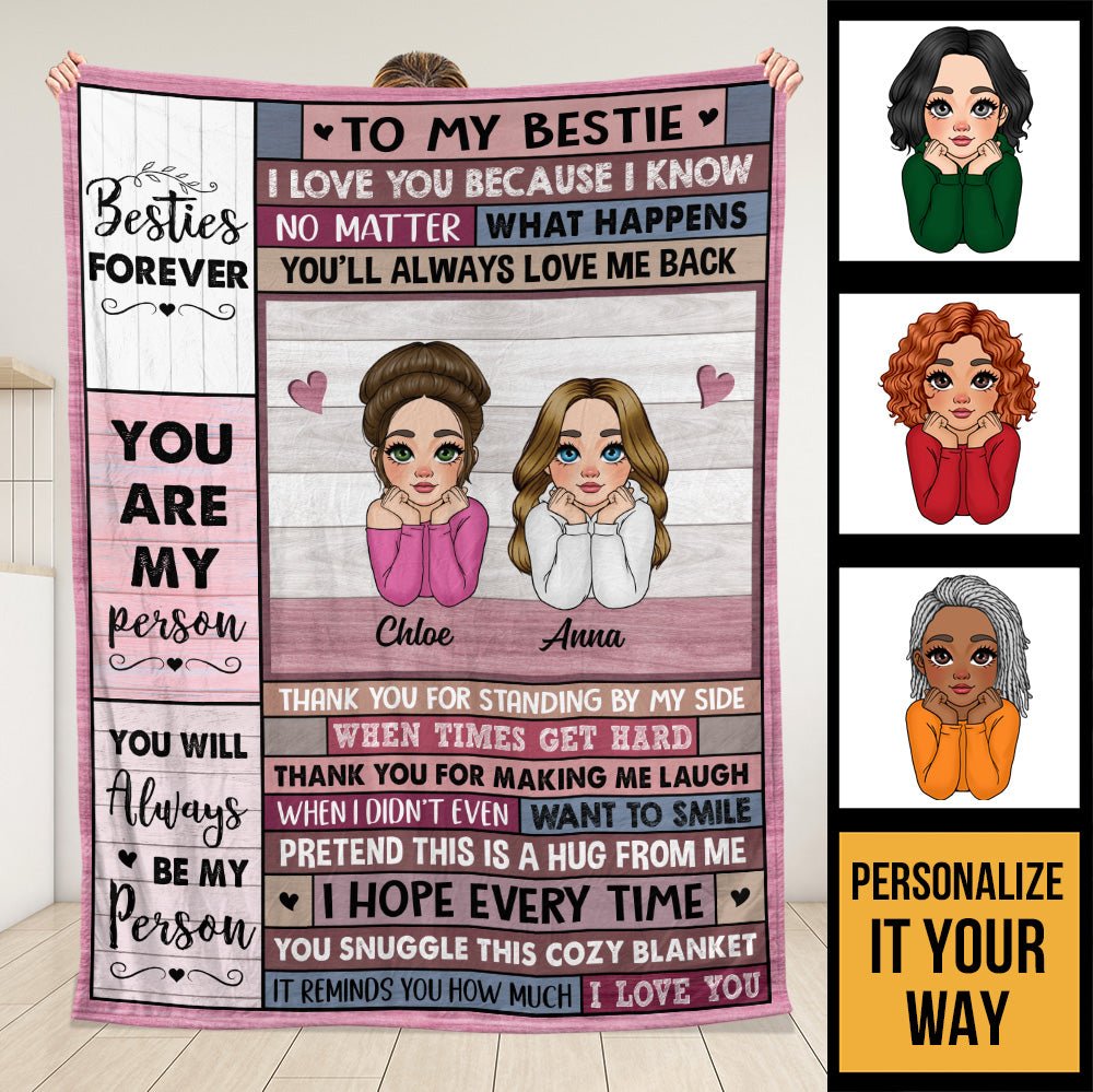 To My Bestie Blanket - Personalized Blanket
