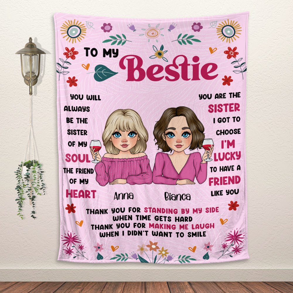 To My Bestie In Pink - Personalized Blanket - Giftago