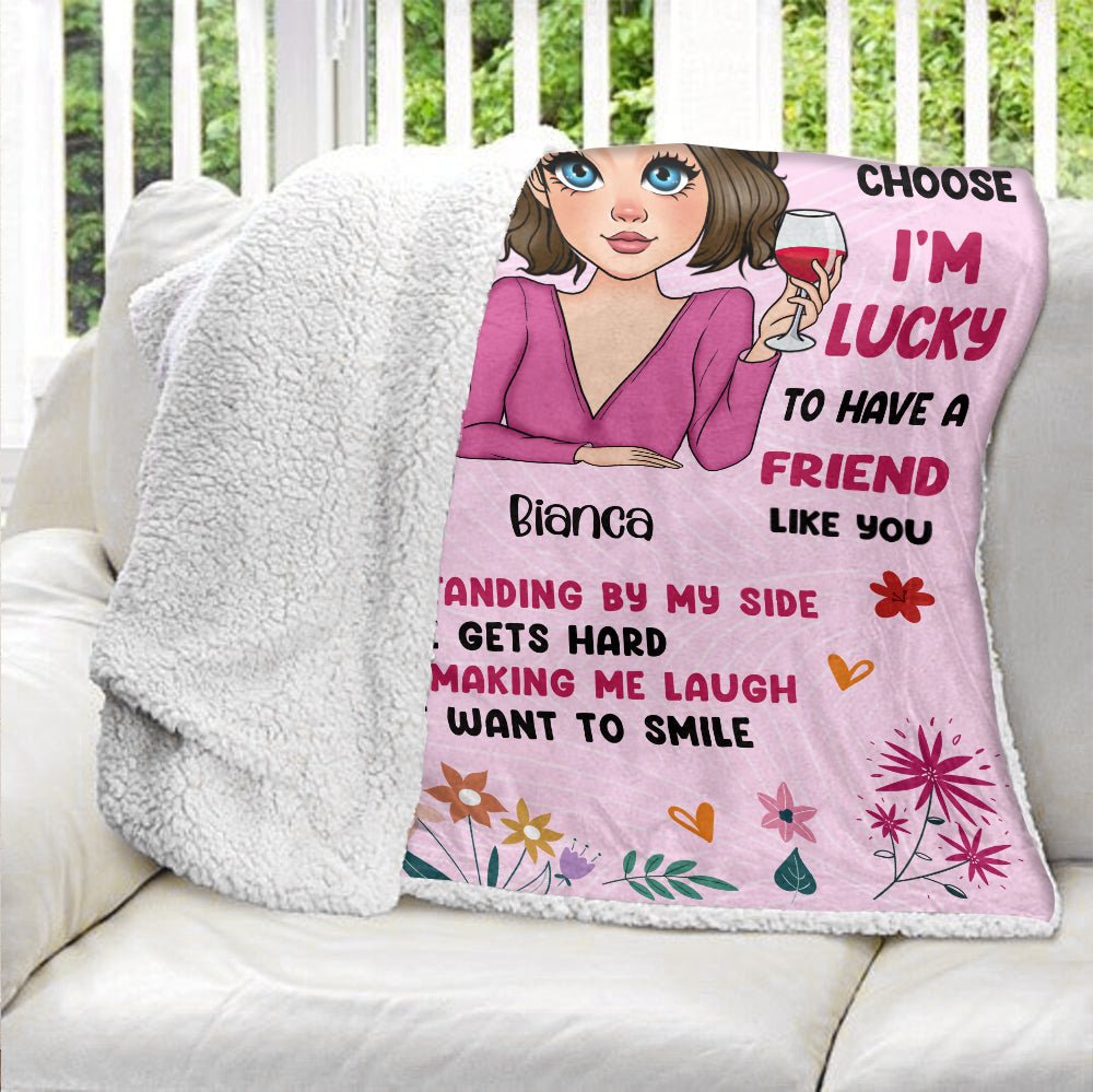 To My Bestie In Pink - Personalized Blanket - Giftago