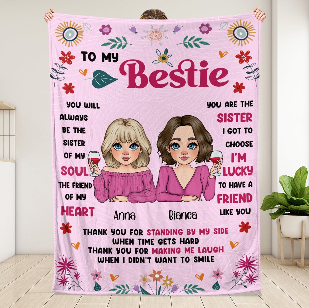 To My Bestie In Pink - Personalized Blanket - Giftago