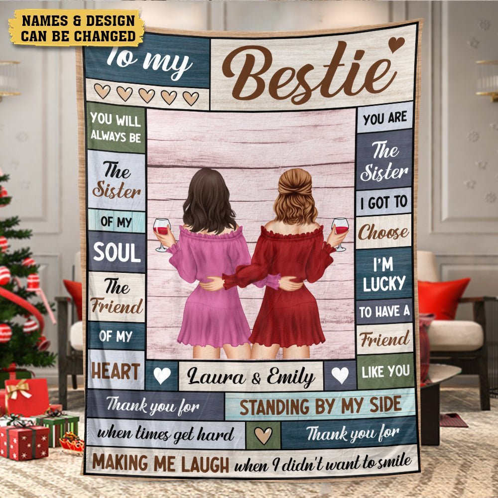 To My Bestie The Friend Of My Heart - Personalized Blanket - Meaningful Gift For Birthday - Giftago
