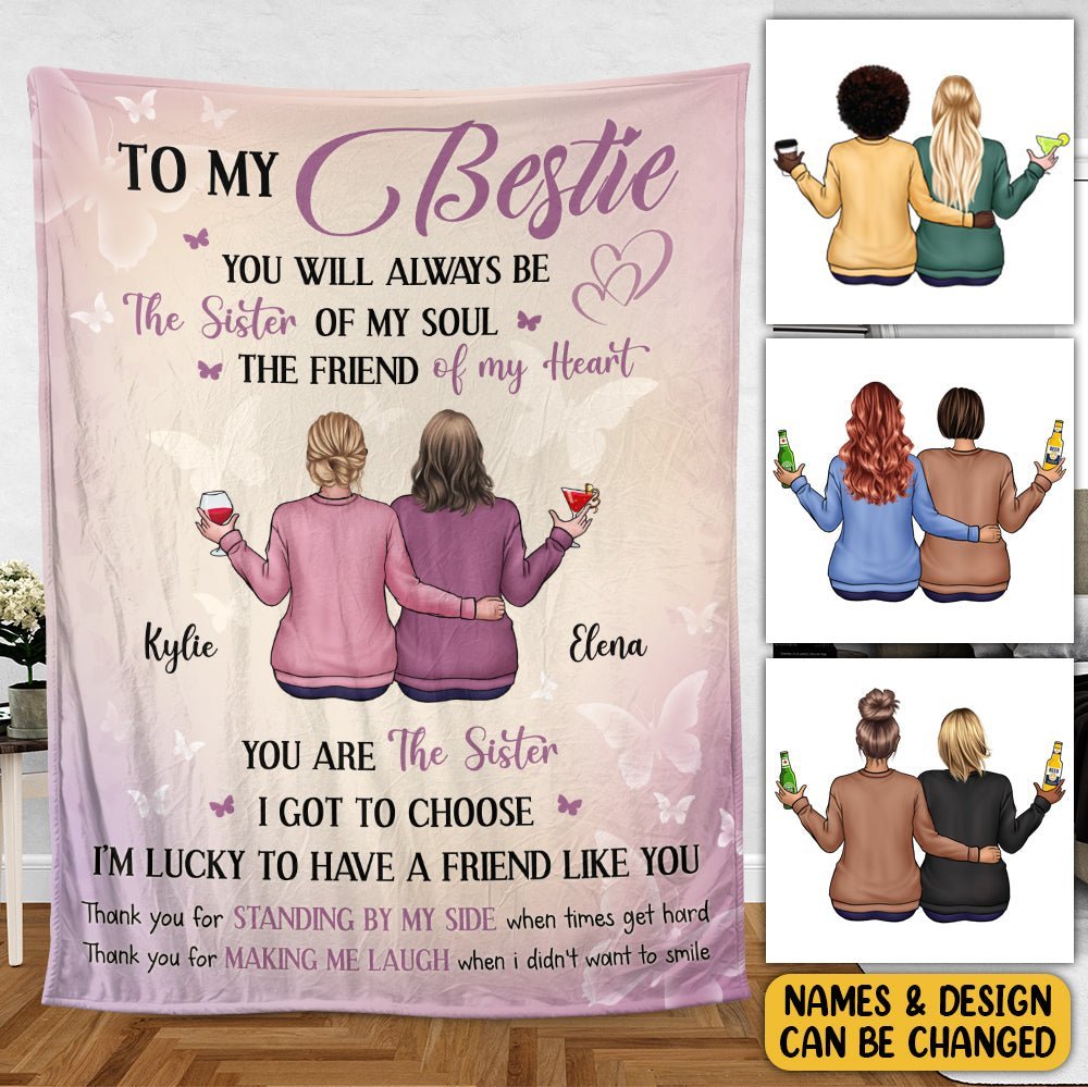 To My Bestie You Are My Sister - Personalized Blanket - Best Gift For Birthday - Giftago