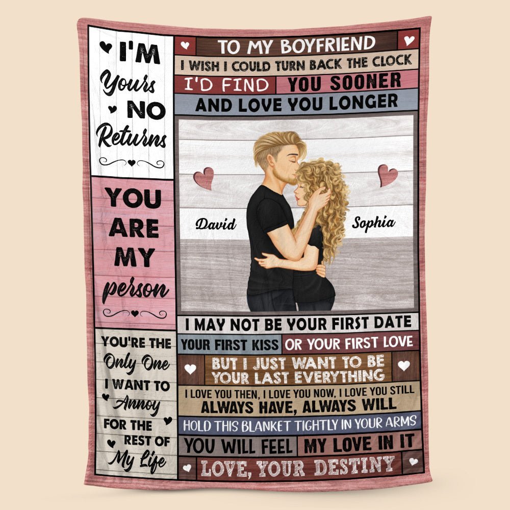 To My Boyfriend/My Girlfriend - Personalized Blanket - Meaningful Gift For Valentine, For Couple - Giftago