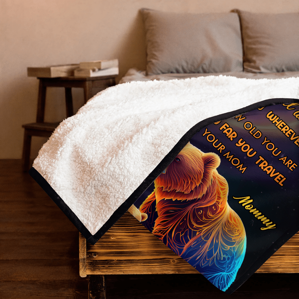 To My Daughter Bear Galaxy - Personalized Blanket - Giftago