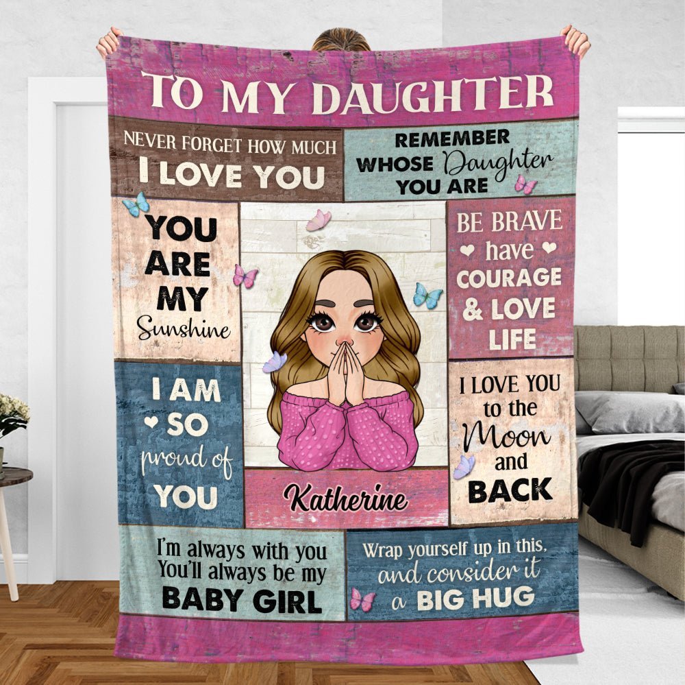 To My Daughter - Big Hug - Personalized Blanket - Meaningful Gift For Christmas, For Birthday - Giftago