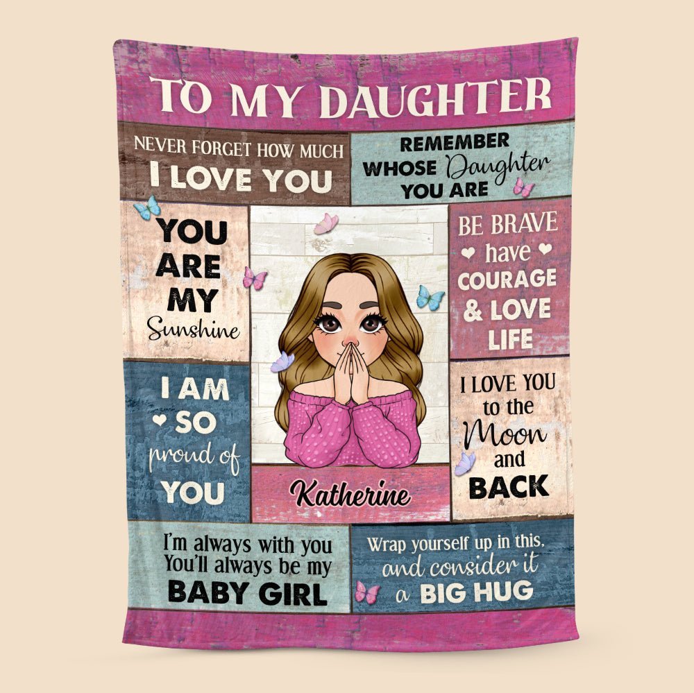 To My Daughter - Big Hug - Personalized Blanket - Meaningful Gift For Christmas, For Birthday - Giftago