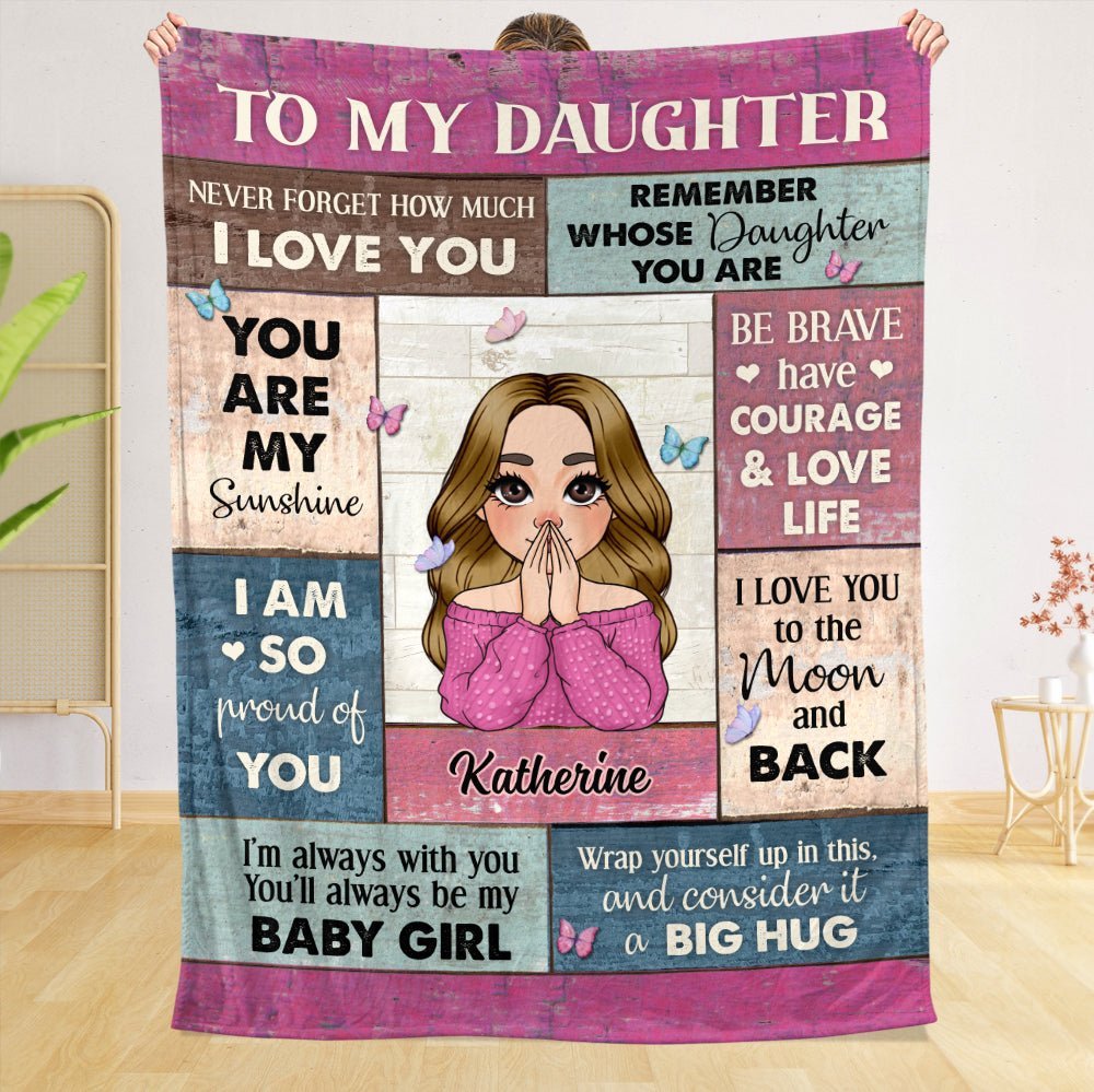 To My Daughter - Big Hug - Personalized Blanket - Meaningful Gift For Christmas, For Birthday - Giftago