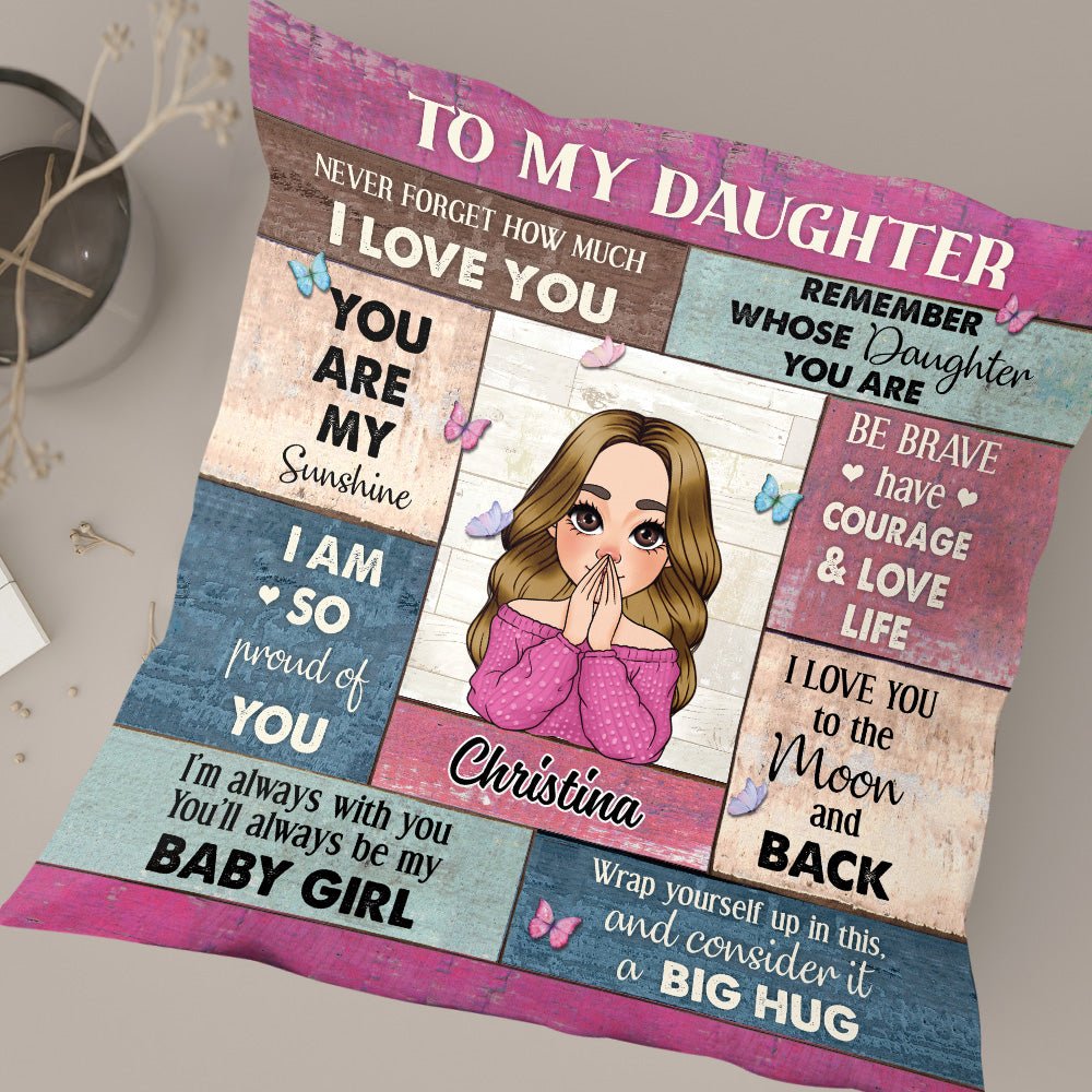 To My Daughter - Big Hug - Personalized Pillow - Giftago